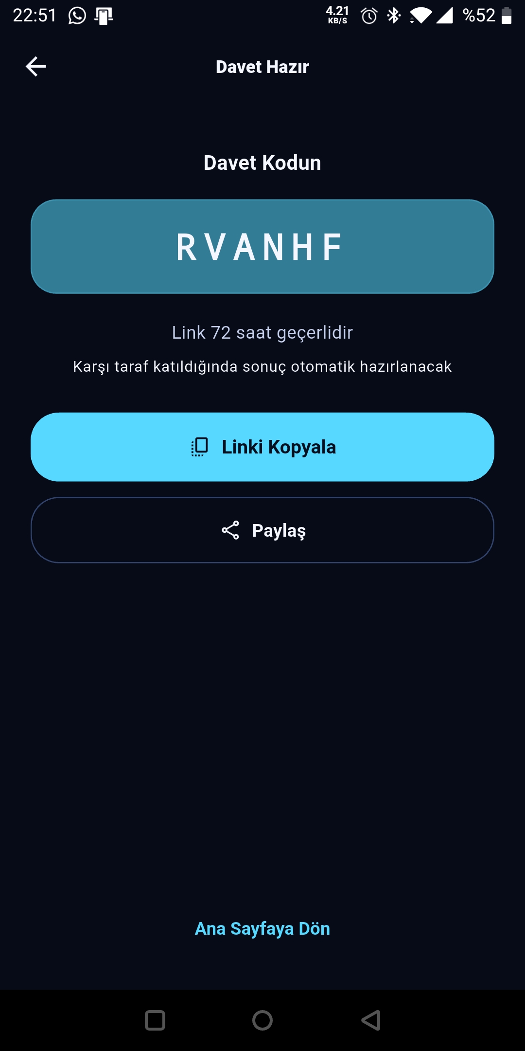 Kim Haklı? davet kodu ile iki cihazdan tartışmaya katılma